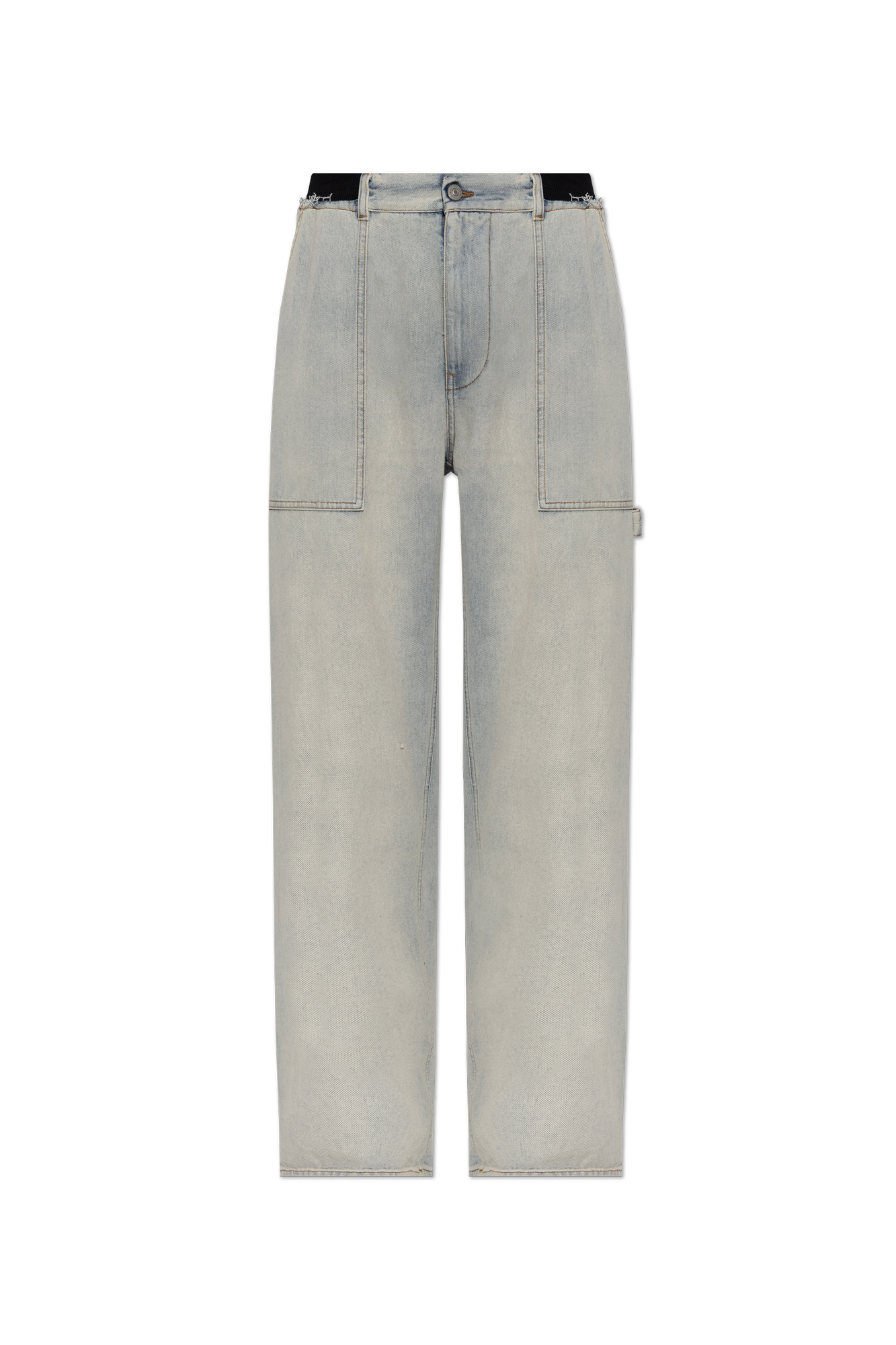 MM6 Maison Margiela Gray Regular-Leg Jeans with Black Elastic